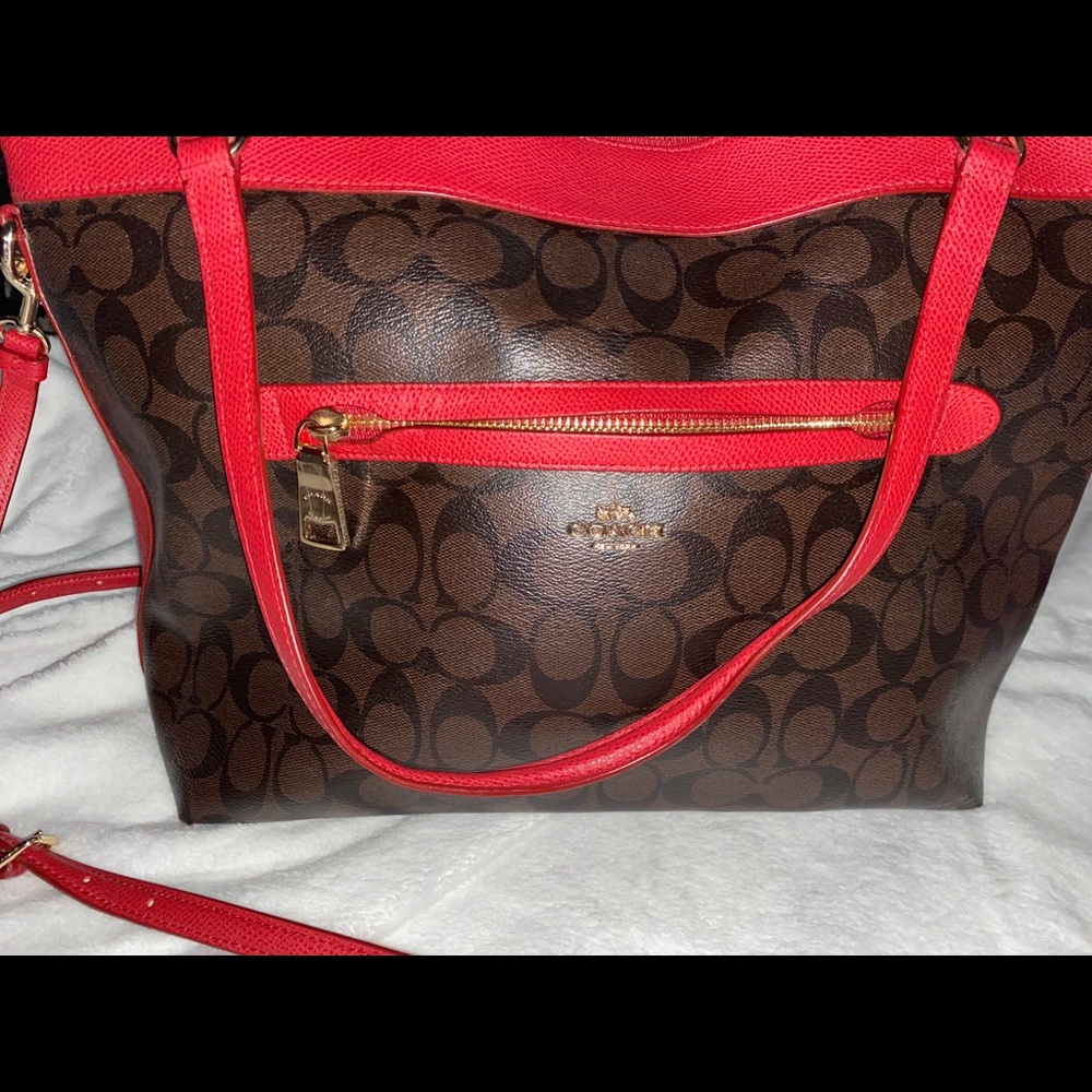 Coach tote - Brown and Red
